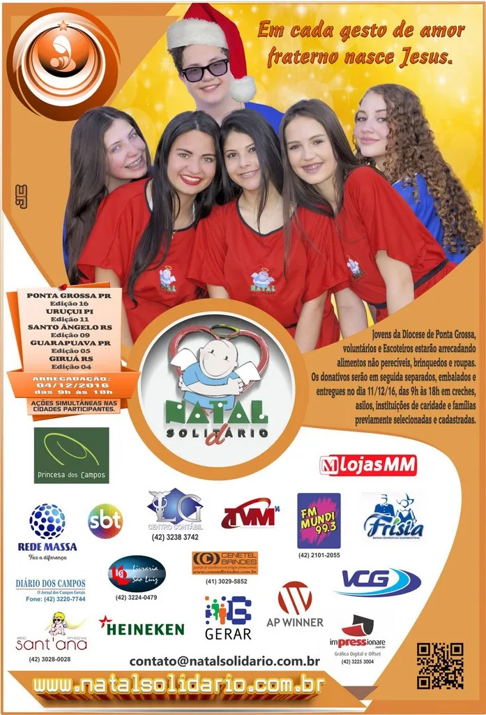 Cartaz Natal Solidario 2016 Ponta Grossa