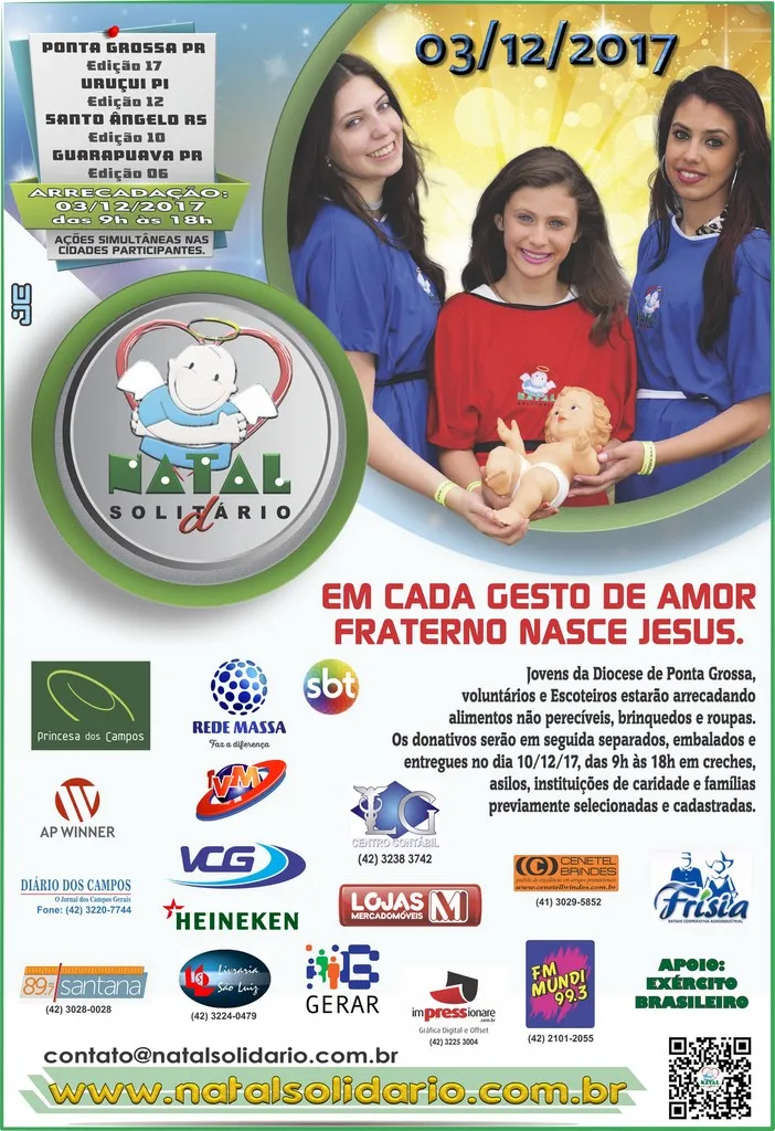 Cartaz Natal Solidario 2017 Ponta Grossa
