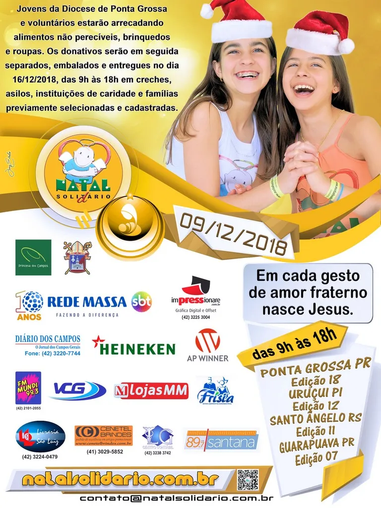 Cartaz Natal Solidário 2018 Ponta Grossa