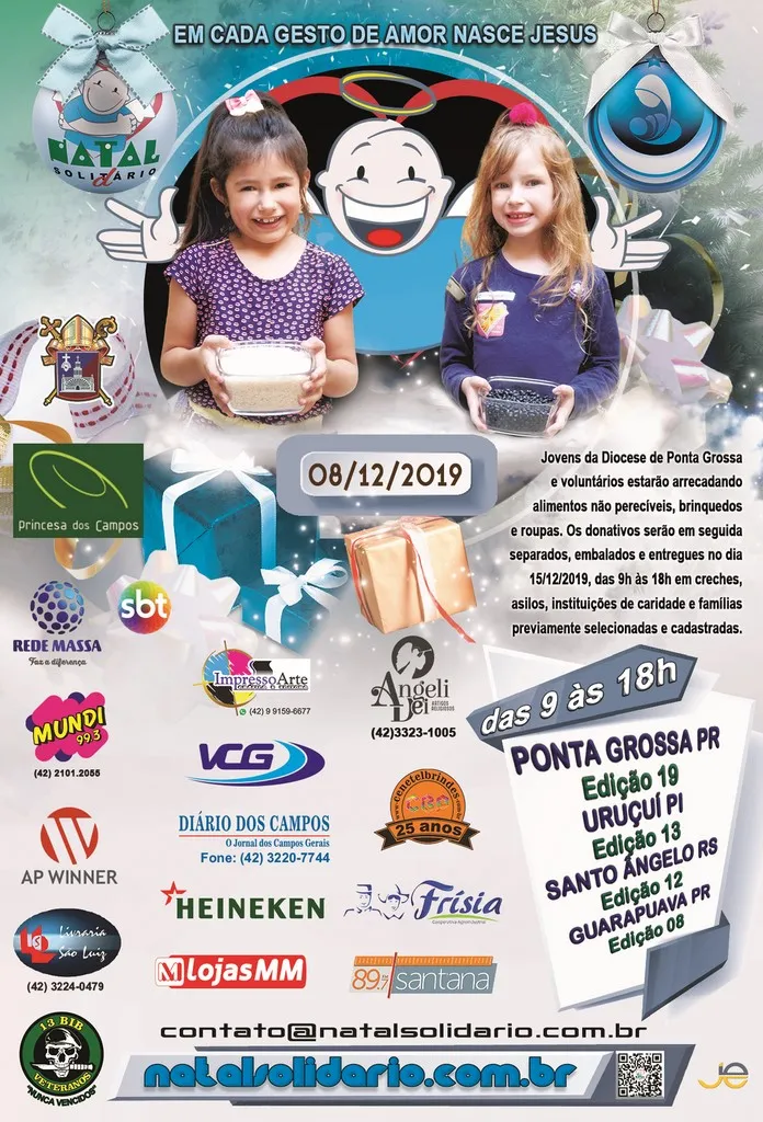 Cartaz Natal Solidário Ponta Grossa 2019
