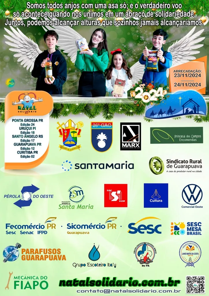 Cartaz Natal Solidário 2024 Guarapuava